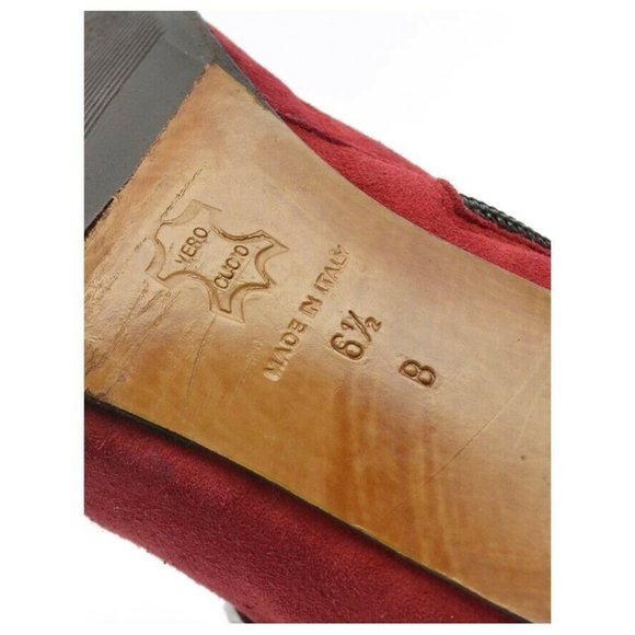 Versani Red Suede Buckle Stiletto Heel Boots 6.5 B - Picture 6 of 6